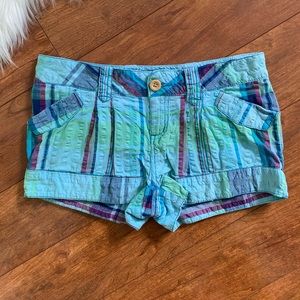 OP Blue/Purple Plaid Shorts-Size 5